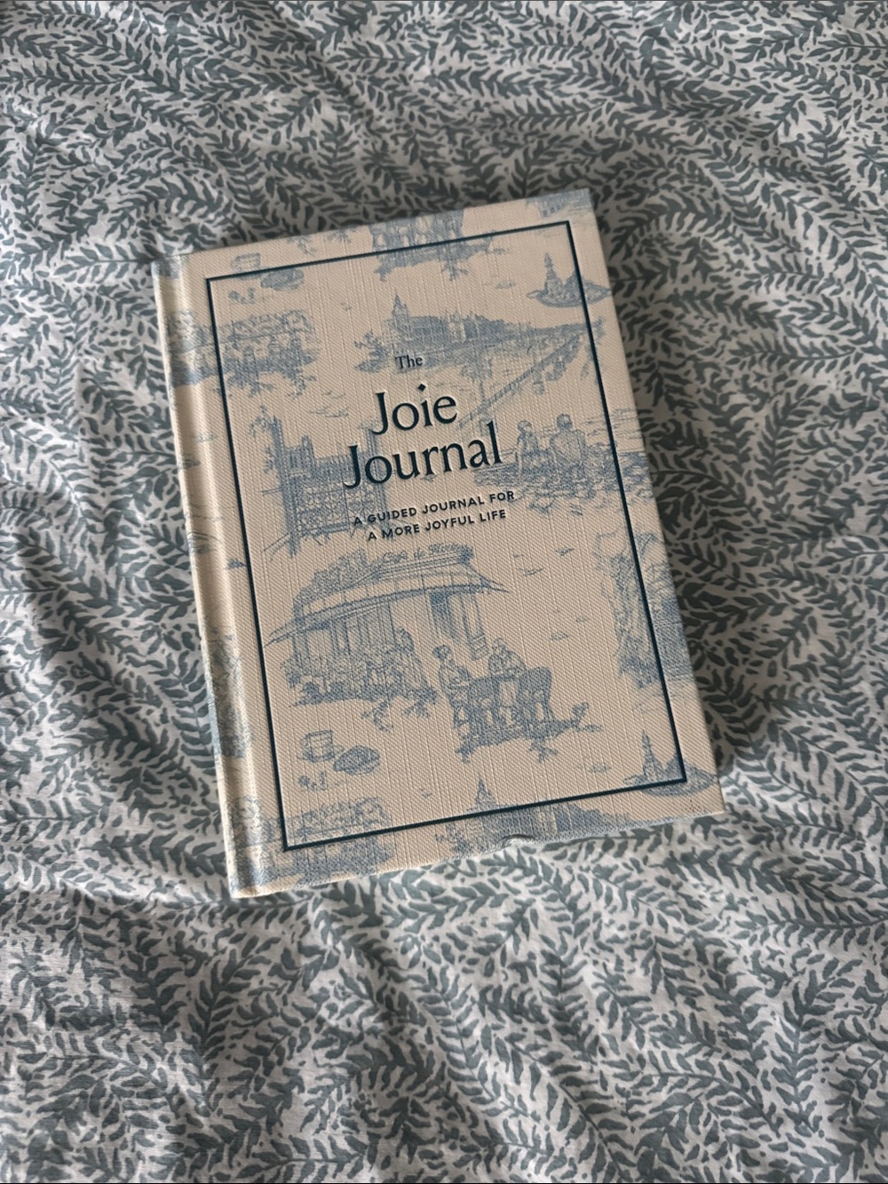 Joie Cream and Blue Hardcover Guided Journal